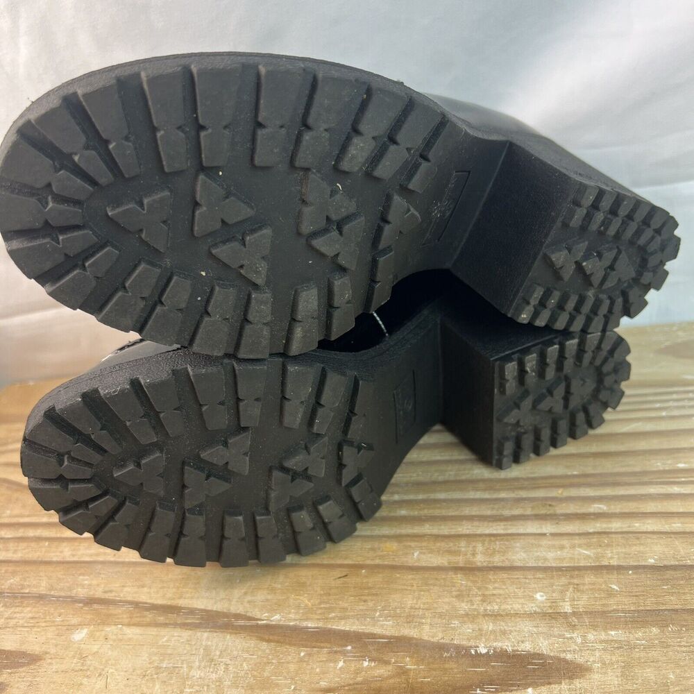 True Craft Y2K Style Chunky Heel Penny Loafers Black Patent Size 8.5 - Picture 9 of 9